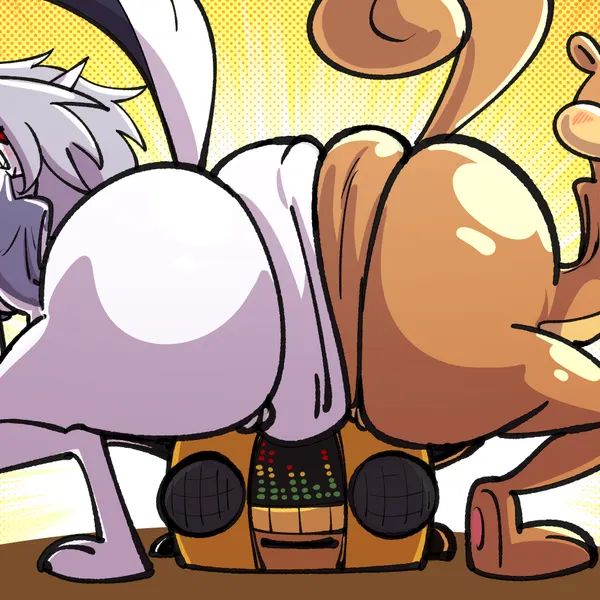 loona (helluva boss), sandy cheeks (hellaverse, helluva boss) created by sachasketchy