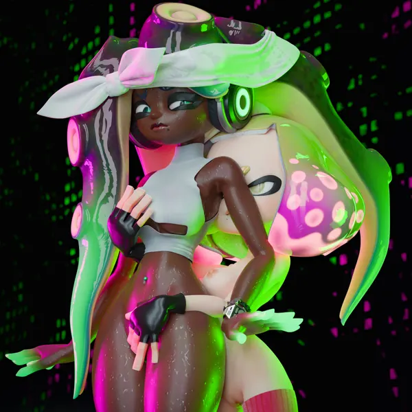 marina (splatoon), pearl (splatoon) (nintendo, splatoon) created by nexusmind