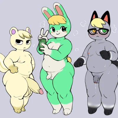 marshal (animal crossing), raymond (animal crossing), sasha (animal crossing) (animal crossing, nintendo) created by pururing