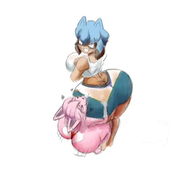 michiru kagemori, nazuna hiwatashi (brand new animal, studio trigger) created by molky