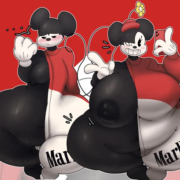 mickey mouse, minnie mouse (brooklyn sweater, disney) created by crowundeadcat