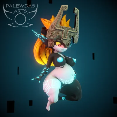 midna (nintendo, the legend of zelda) created by palewdas arts