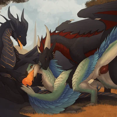 novax (ragnarok), syranoth emberscale (capcom, monster hunter) created by veoros