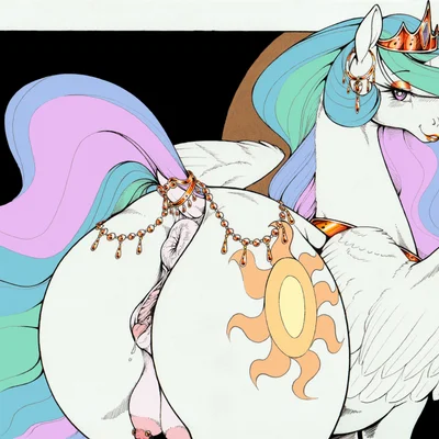princess celestia (mlp) (friendship is magic, hasbro) created by longinius, third-party edit