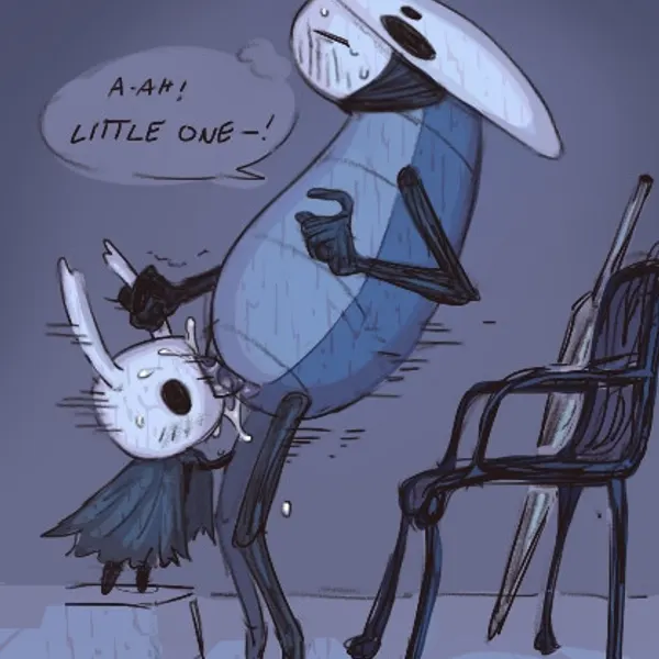 quirrel (hollow knight), the knight (hollow knight) (hollow knight (franchise), team cherry) created by waddehe