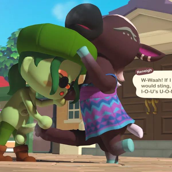 reneigh (animal crossing), villager (animal crossing) (animal crossing, nintendo) created by owo sfm
