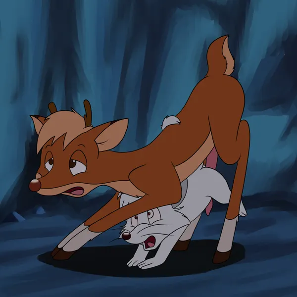 rudolph the red-nosed reindeer, slyly (christmas, rudolph the red-nosed reindeer: the movie) created by comjuke