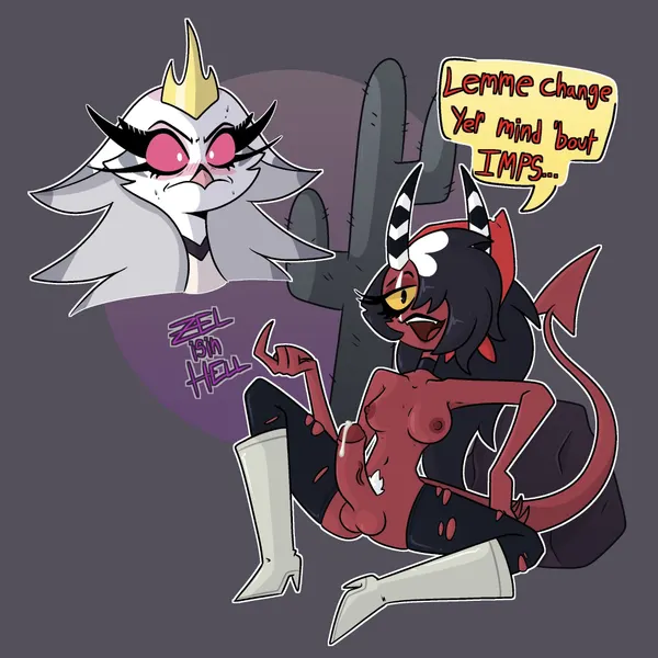 sallie may (helluva boss), stella (helluva boss) (hellaverse, helluva boss) created by zelisinhell
