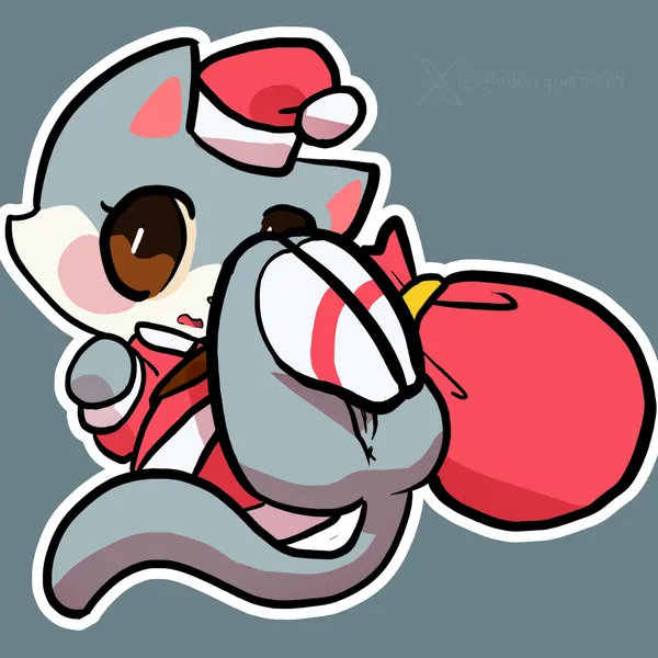 santa girl cat (cat jump) (cat jump, christmas) created by godforgiveme4