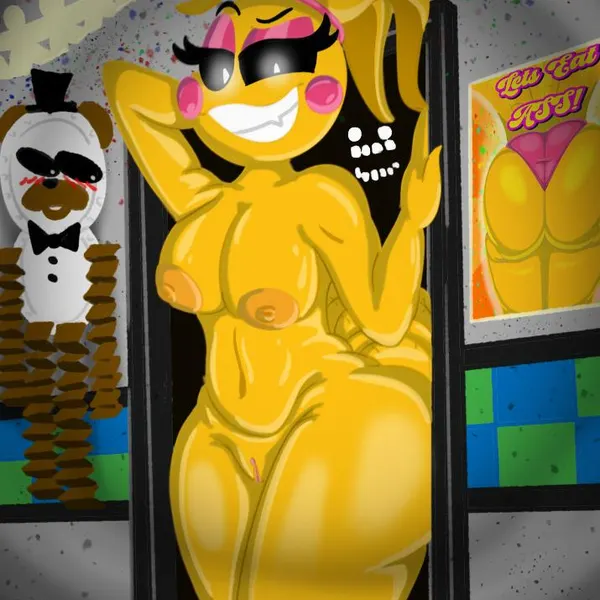 shadow bonnie (fnaf), toy chica (fnaf) (five nights at freddy's, five nights at freddy's 2) created by crazy 8 animations