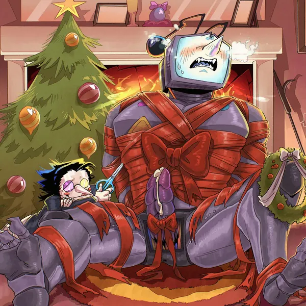 spamton g. spamton, tenna (deltarune) (christmas, deltarune) created by magedon