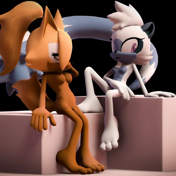 tangle the lemur, whisper the wolf (idw publishing, sega) created by rarequinez