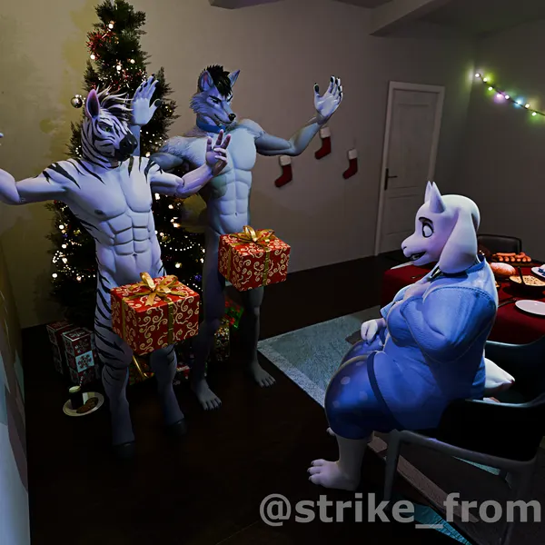 toriel (christmas, undertale (series)) created by strikefrommidnight