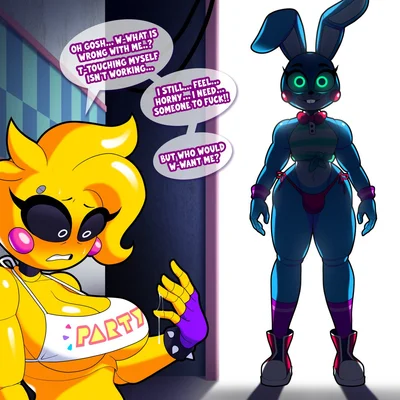 toy bonnie (fnaf), toy chica (eroticphobia), toy chica (fnaf) (five nights at freddy's, five nights at freddy's 2) created by eroticphobia