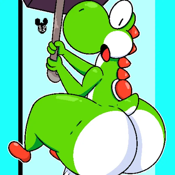 yoshi (character) (mario bros, mythology) created by luanctoons