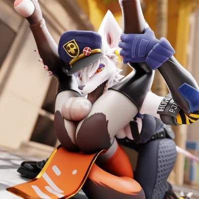 aak (arknights), officer flint (foresttherotten) (arknights, hypergryph) created by mereo