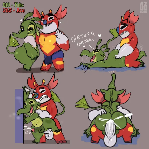 ace (lilo and stitch), felix (lilo and stitch) (disney, lilo and stitch) created by azulejo