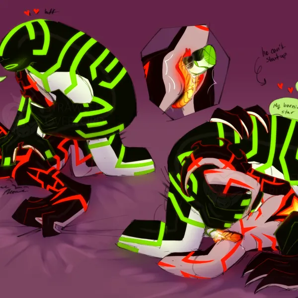 aether (strawberryoverlord), fan character, malware (ben 10) (ben 10, cartoon network) created by strawberryoverlord