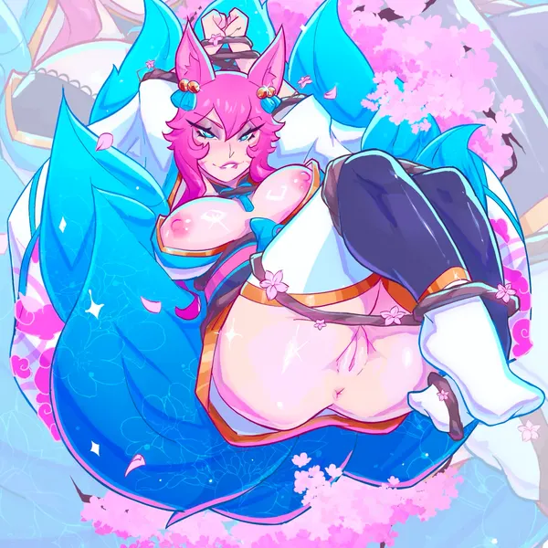 ahri (lol) (league of legends, riot games) created by frostedink