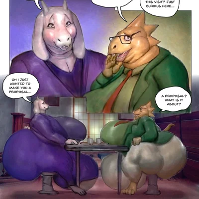 alphys, toriel (deltarune, undertale (series)) created by hohohonse