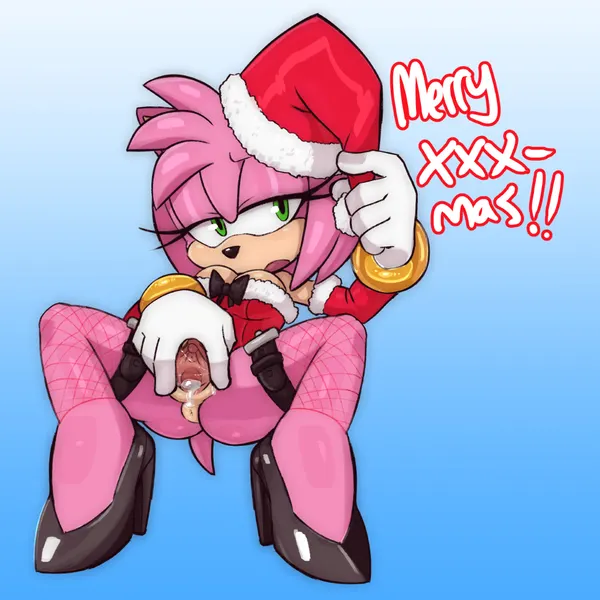 amy rose (christmas, sega) created by guillion