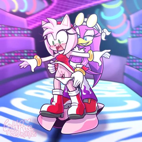 amy rose, wave the swallow (sega, sonic racing: crossworlds) created by goldyrose22