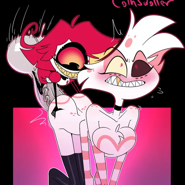 angel dust, niffty (hazbin hotel) (hazbin hotel, hellaverse) created by cothswoller