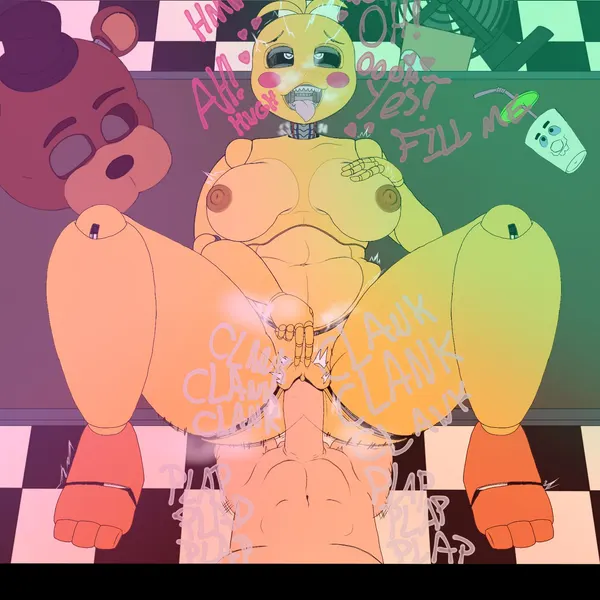 anon, freddy (fnaf), toy chica (fnaf) (ben 10, cartoon network) created by elangelote