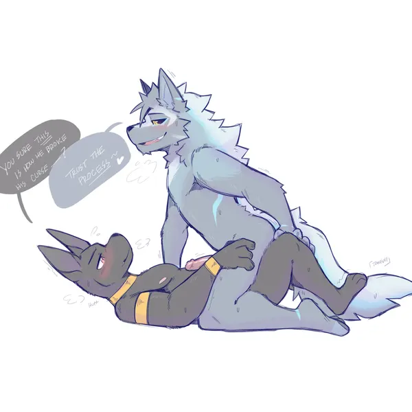 anubis, echo (sona) (egyptian mythology, i think i like you) created by tohfu