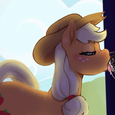 applejack (mlp) (friendship is magic, hasbro) created by waffafries