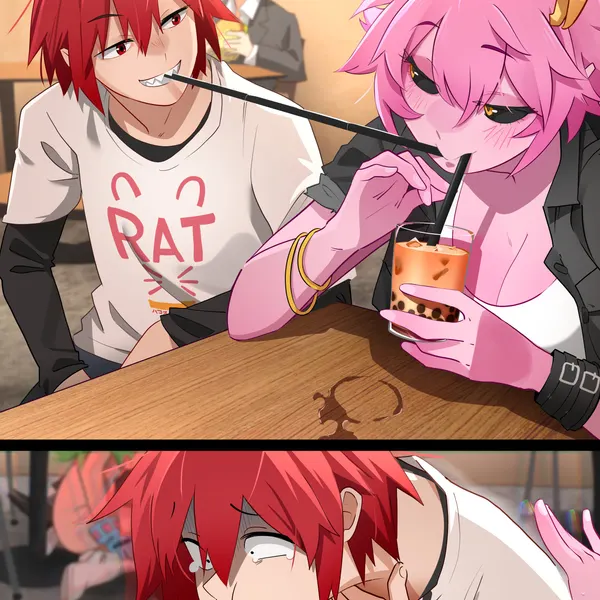 ashido mina, eijiro kirishima, izuku midoriya (my hero academia) created by khyleri