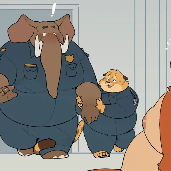 benjamin clawhauser, gideon grey (disney, zootopia) created by quanjiang
