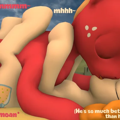 big macintosh (mlp), pear butter (mlp) (friendship is magic, hasbro) created by olkategrin