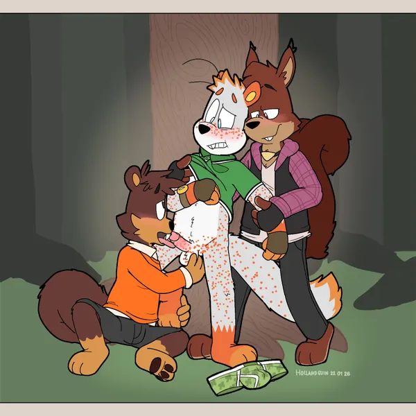bo (nutty bo), fynn (nutty bo), oscar (manchotchaud) created by manchotchaud