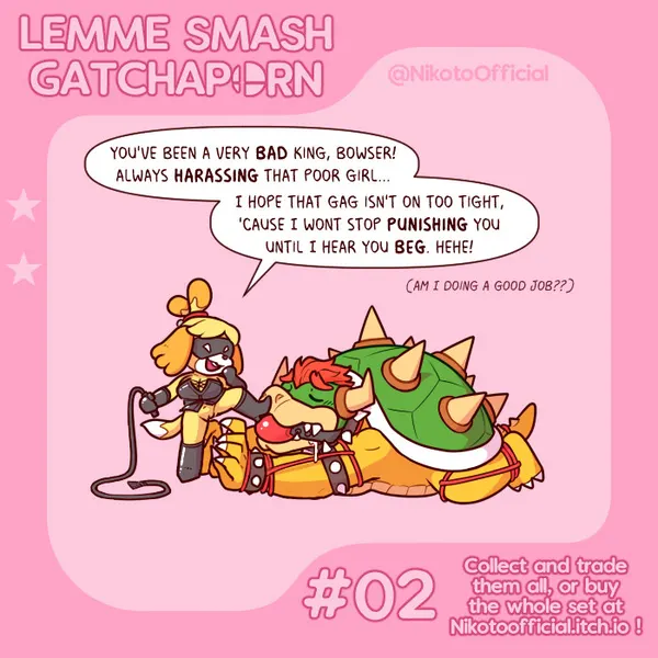 bowser, isabelle (animal crossing) (animal crossing, mario bros) created by nikotoofficial