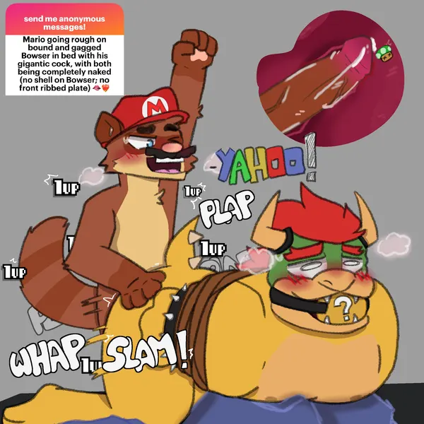 bowser, mario (mario bros, ngl) created by mrpawpaw