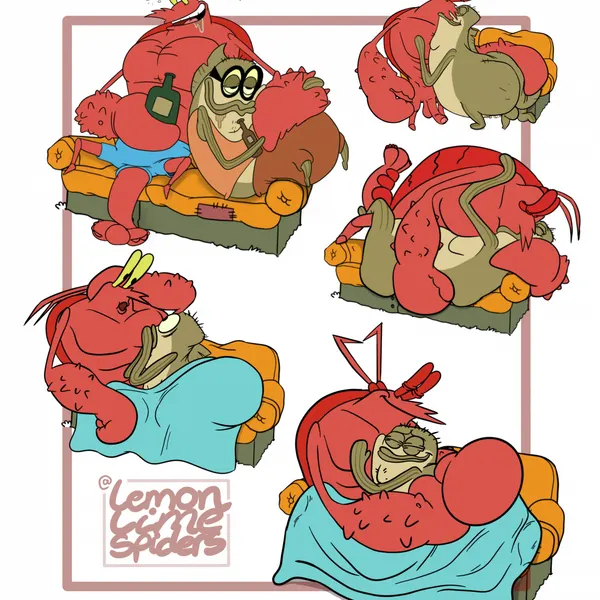 bubble bass, larry the lobster (nickelodeon, spongebob squarepants) created by granny fricker