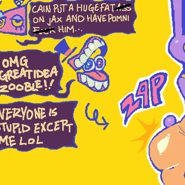 caine (tadc), jax (tadc), zooble (tadc) (glitch productions, the amazing digital circus) created by gomikusatta