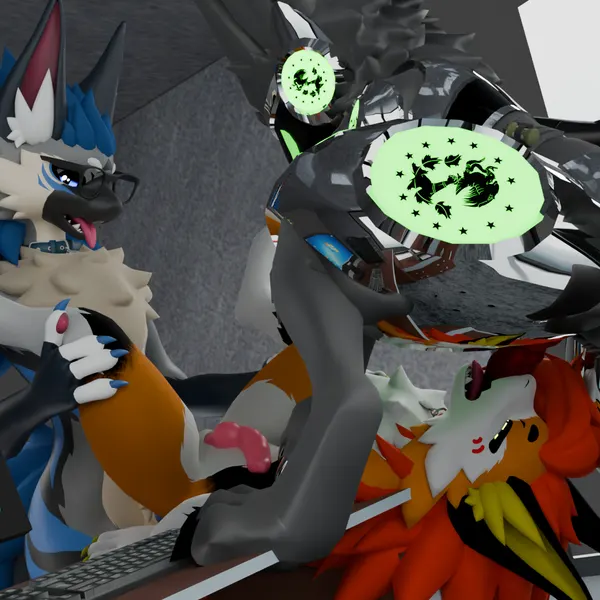 cane9, elkslickhound, yuri chacal (microsoft, mythology) created by vibincane9