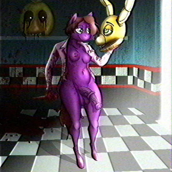 chica (fnaf), spring bonnie (fnaf), william afton (fnaf) (five nights at freddy's, hasbro) created by juninhooficial