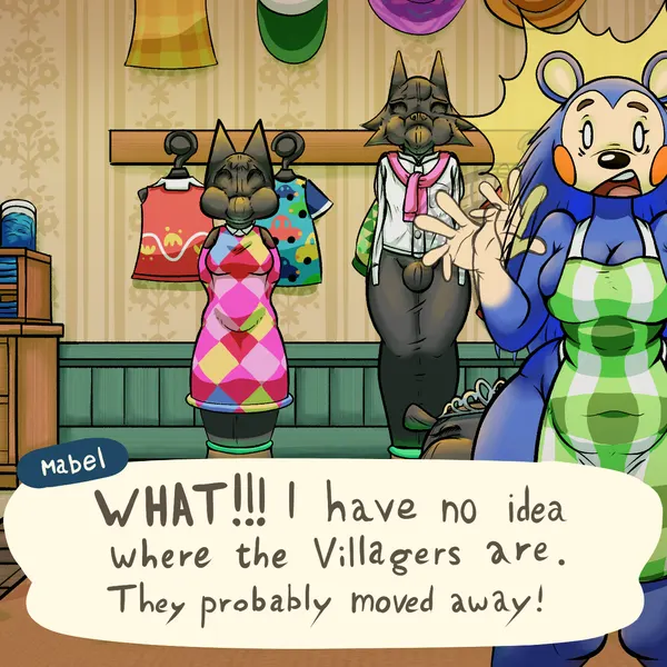 chief (animal crossing), mabel able, rosie (animal crossing) (animal crossing, nintendo) created by anon and knux