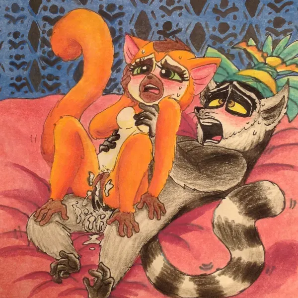 clover (madagascar), king julien (all hail king julien, dreamworks) created by puku83