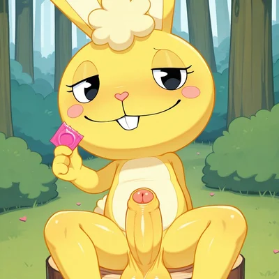 cuddles (htf) (happy tree friends, mondo media) created by boxen549