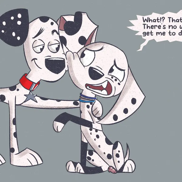 dolly (101 dalmatians), dylan (101 dalmatians) (101 dalmatian street, 101 dalmatians) created by soggygoat