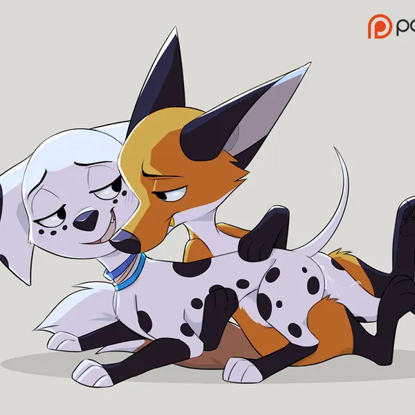 dolly (101 dalmatians), fergus (101 dalmatians) (101 dalmatian street, 101 dalmatians) created by azzai