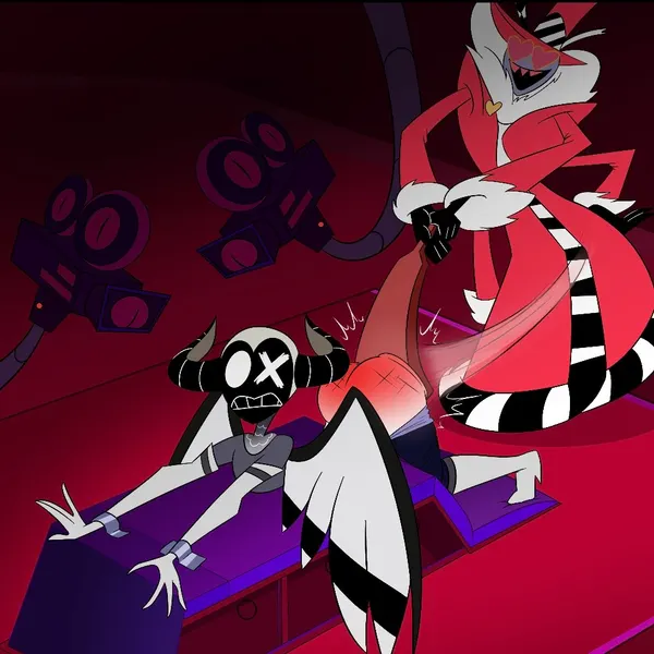 exorcist (hazbin hotel), vaggi (hazbin hotel), valentino (hazbin hotel) (hazbin hotel, hellaverse) created by lev0on