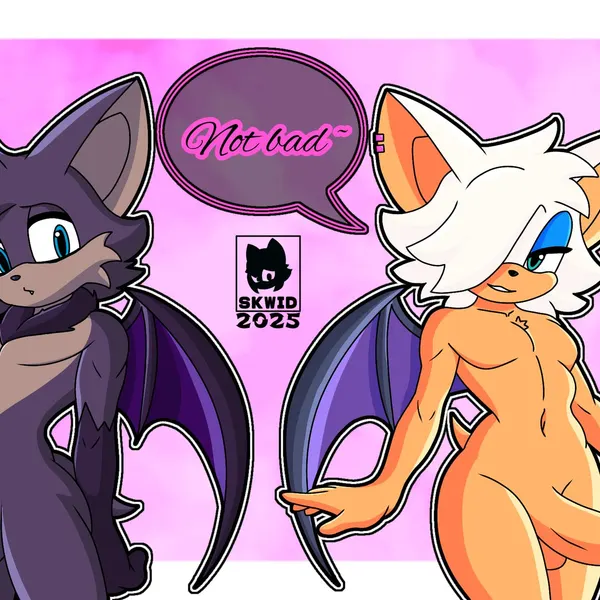 fan character, rogue the bat (nikkikaji), rouge the bat (sega, sonic the hedgehog (series)) created by skwid