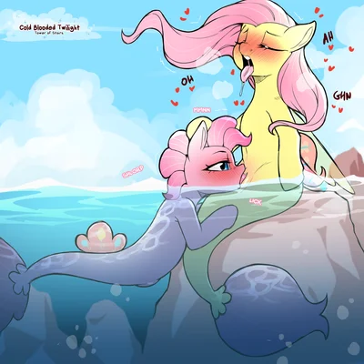 fluttershy (mlp), pinkie pie (mlp) (friendship is magic, hasbro) created by cold-blooded-twilight