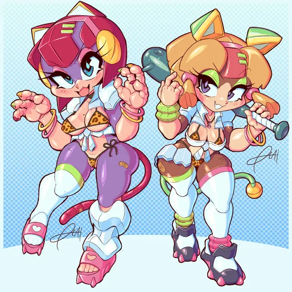 francine manx, polly esther (samurai pizza cats) created by pizzacat