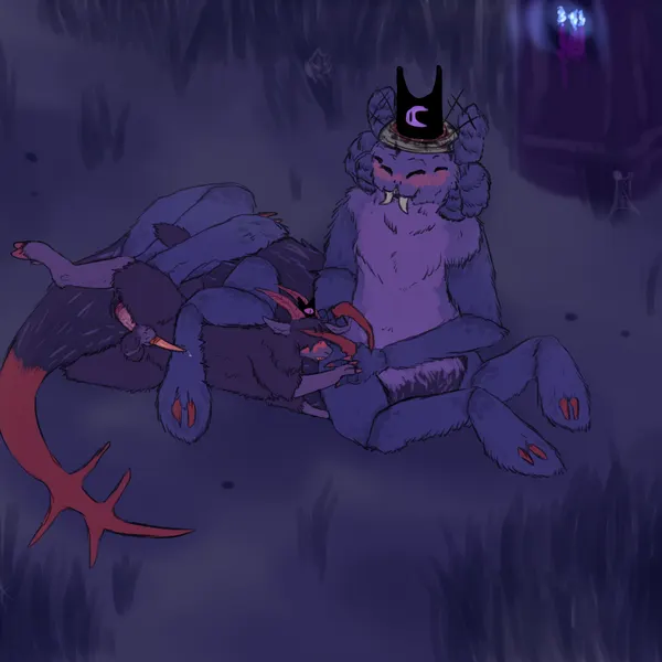 goat (cult of the lamb), purple crown (cult of the lamb), shamura (cult of the lamb) (cult of the lamb, massive monster (studio)) created by welcometaco